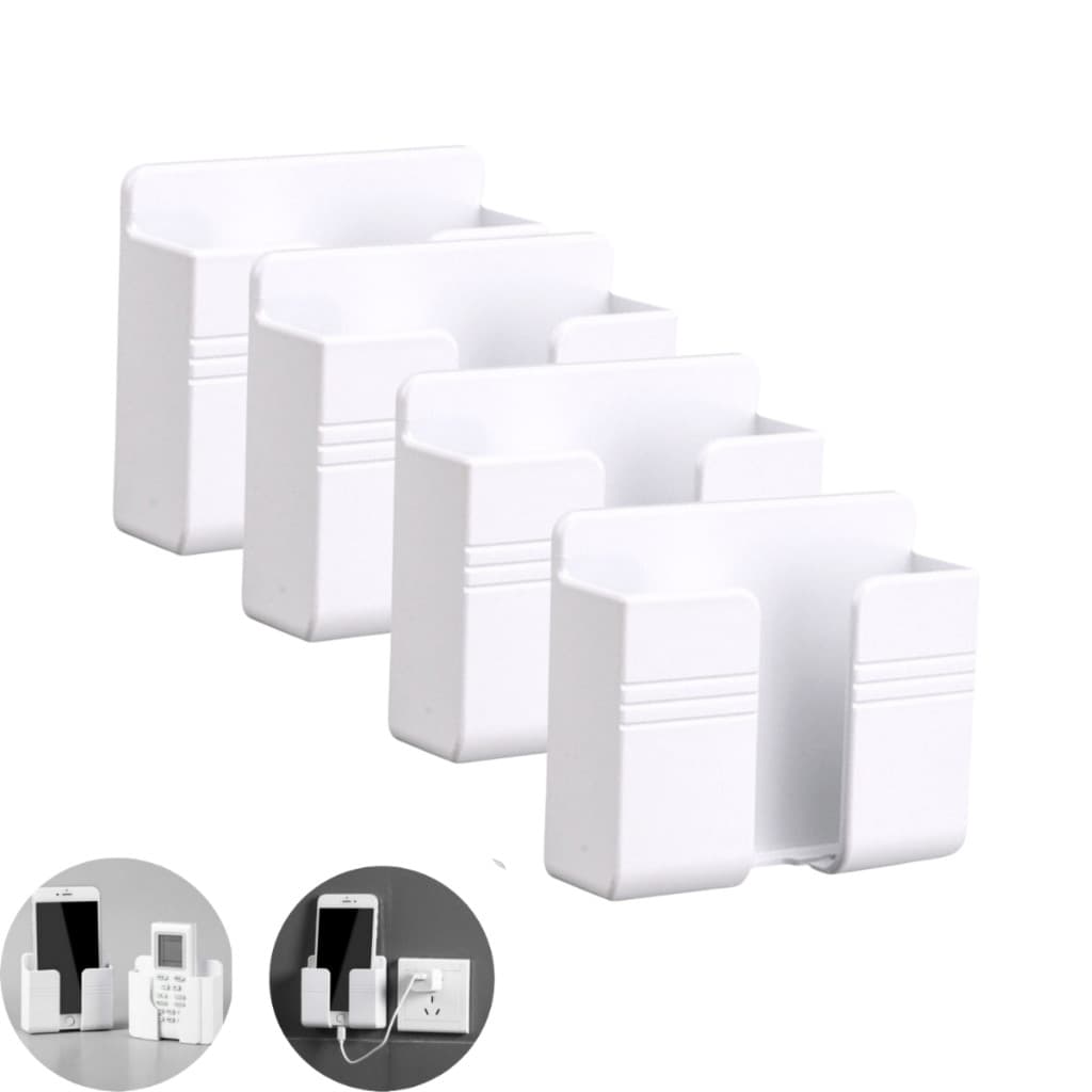 4 Suporte de celular de parede Multiuso Branco top