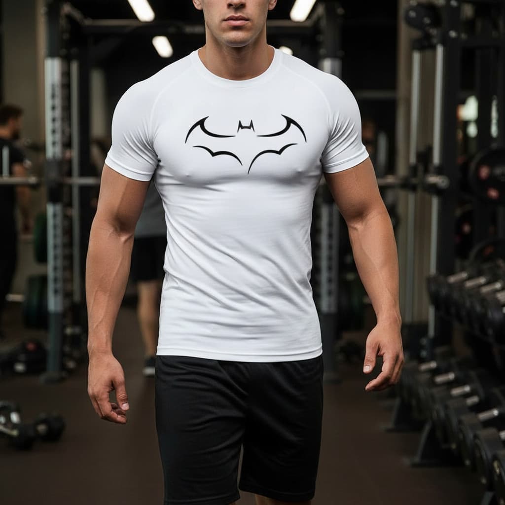 Camiseta Compressão Batman Masculina Fitness – Camisa Térmica Academia Dry Fit Treino Justa