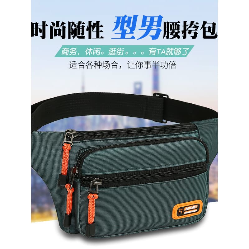 Novo estilo masculino feminino bolsa de cintura multifuncional à prova d'água resistente ao desgaste de grande capacidad
