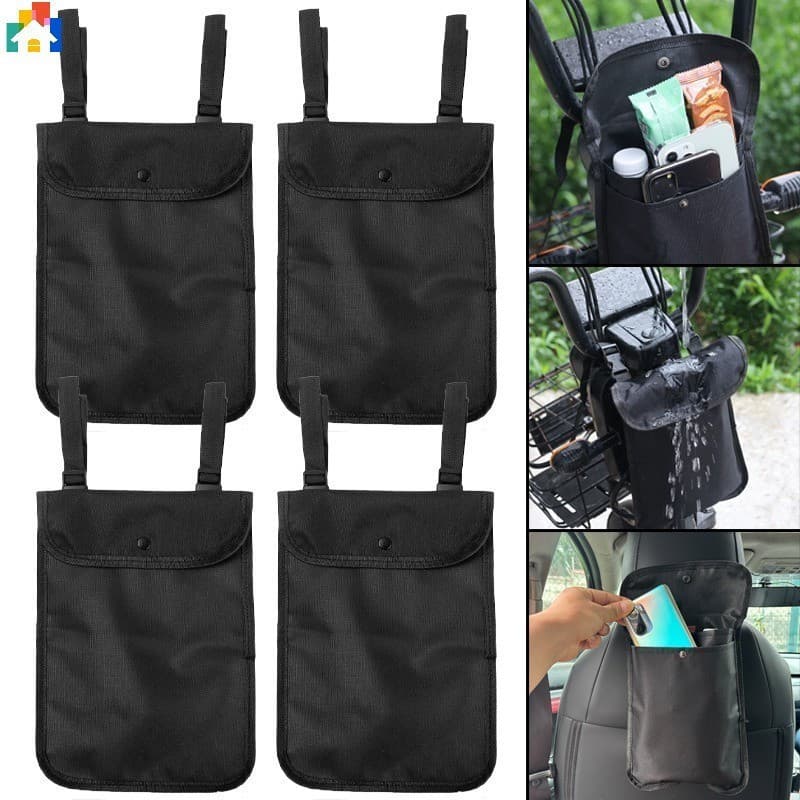 Bolsa De Bicicleta Portátil Multi-pocket Para Elétrica Pendurada Com Cabo/Organizadora De Pano Oxford De Grande Capacida