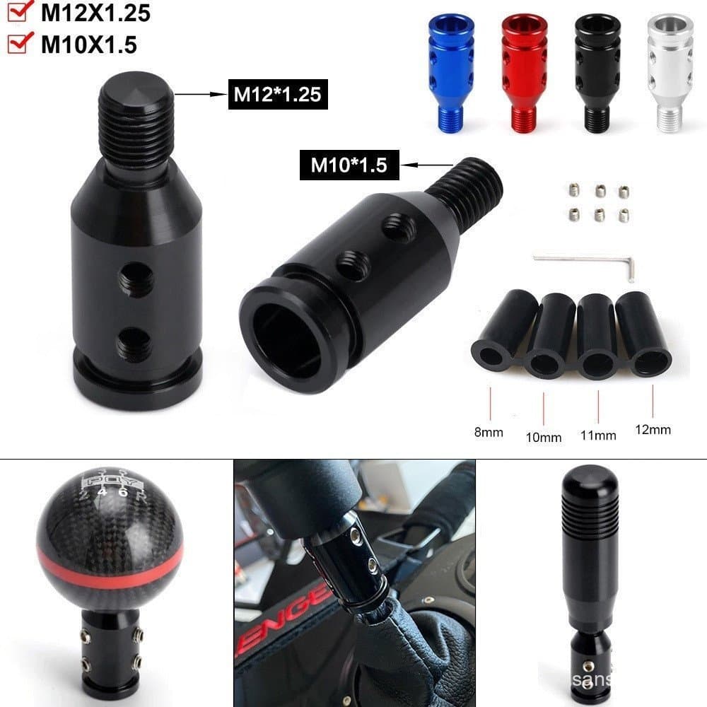 Universal Carro Manual Manípulo De Mudança De Marcha Adaptador Para M10x1,5/M12x1,25 Rosca De Alumínio Liga