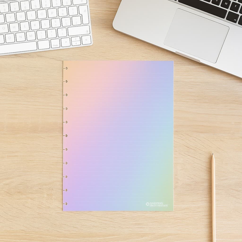 Refil Folha de Caderno Inteligente Rainbow Pautado Grande