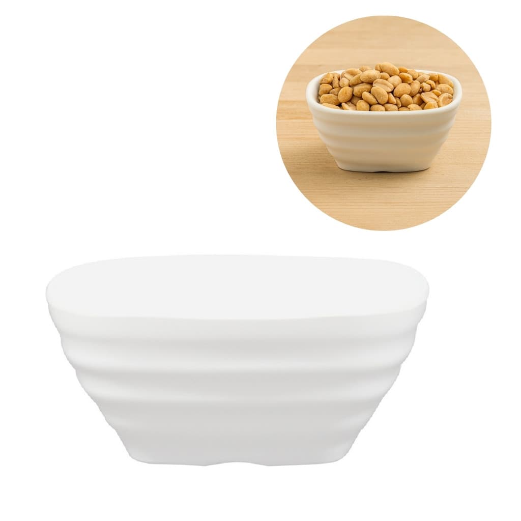 6 Tigelas Quadrada Estriada 225ml em Melamina Finger Food