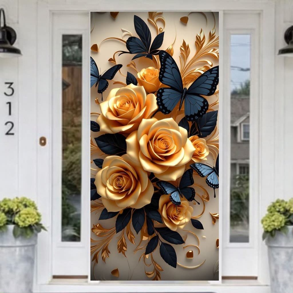 Capa Decorativa de Porta Sublimados C/ Elástico 0,75x2,10m  varios Temas