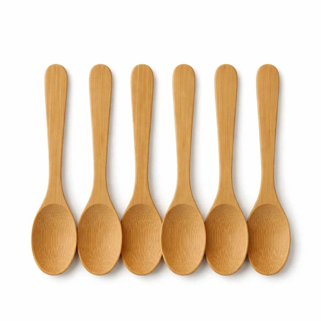 Kit 6 Colheres de Bambu para uso Culinário Cozinha 13cm - Vencedor
