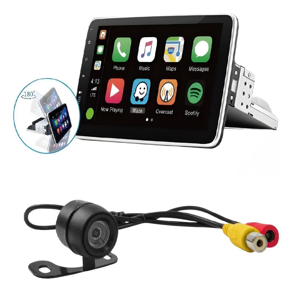 Multimidia 10Pol 1 Din Tela Rotativa + Câmera De Ré H-tech