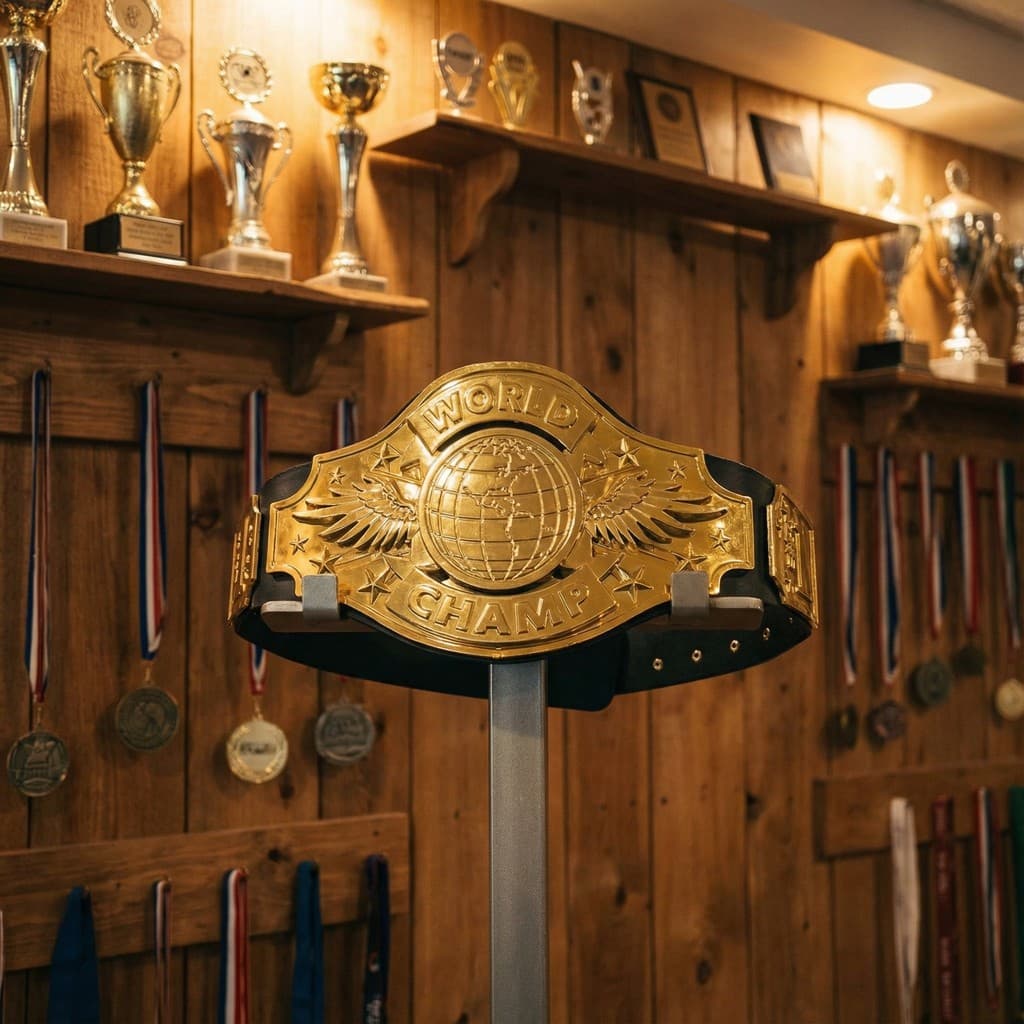 Cinturão de Campeão Dourado World Champ Lutador Boxe Fantasia Carnaval