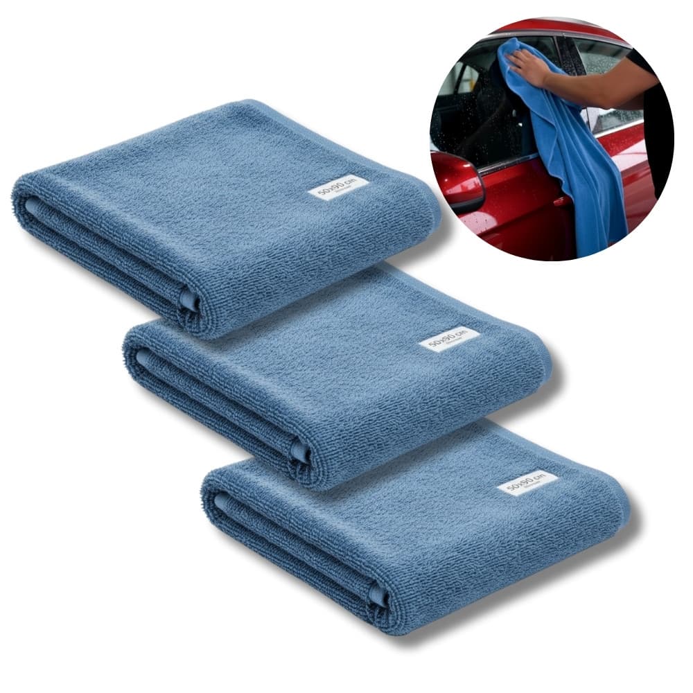 Kit 3 Toalhas Microfibra 50x90 Secagem Estetica Automotiva