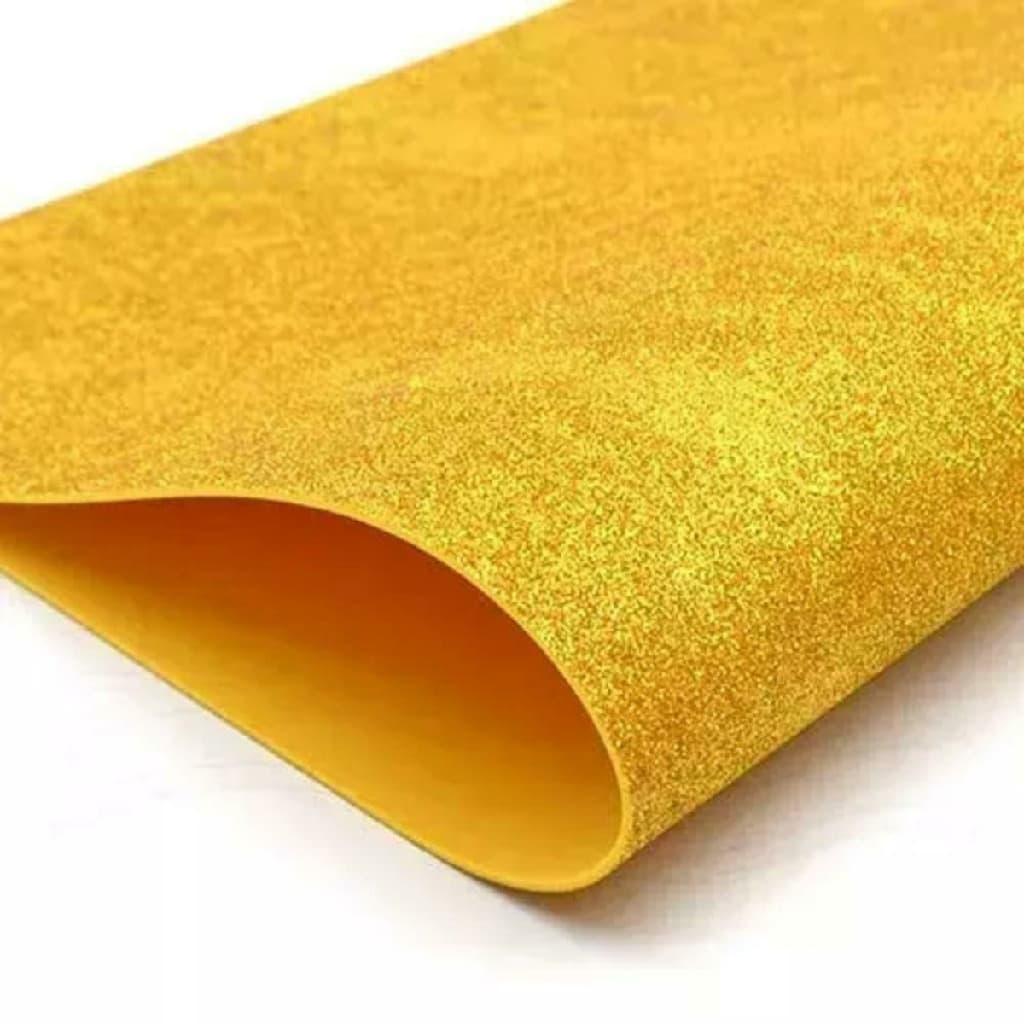 EVA Glitter Ouro 40x60cm Pacote com 5 Folhas Artesanato Escolar