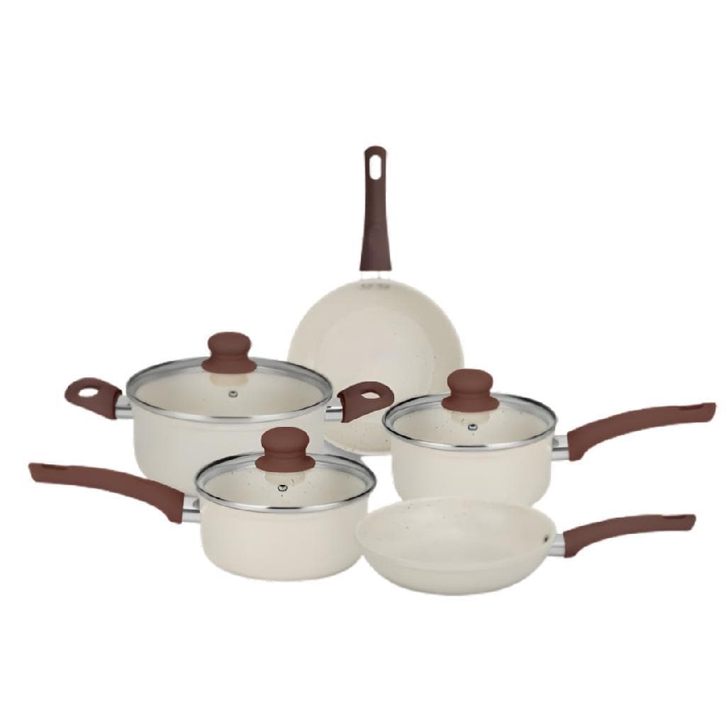 Jogo De Panelas 5pçs Serena Vanilla Antiaderente Cerâmico