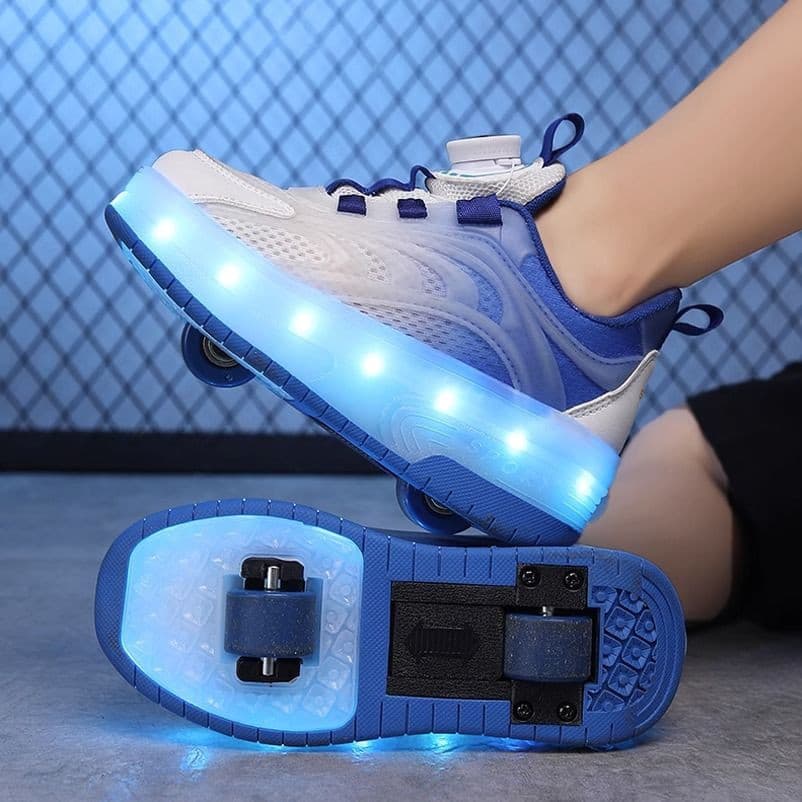 Sapatos de Fuga para Crianças Carro de Quatro Rodas para Meninos Patins Esportivos para Meninas Patins de Caminhada 72KQ