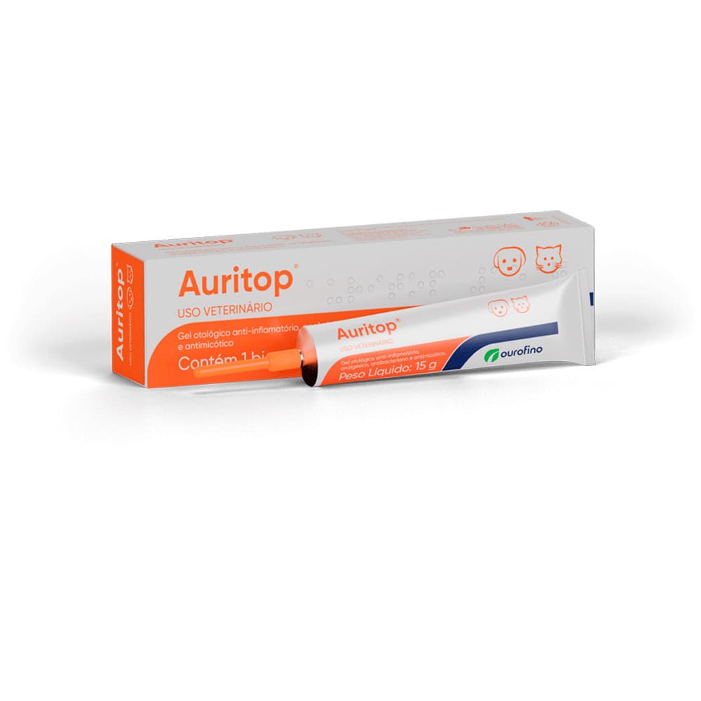 Auritop 15g Tratamento Otites Cães E Gatos - Ourofino