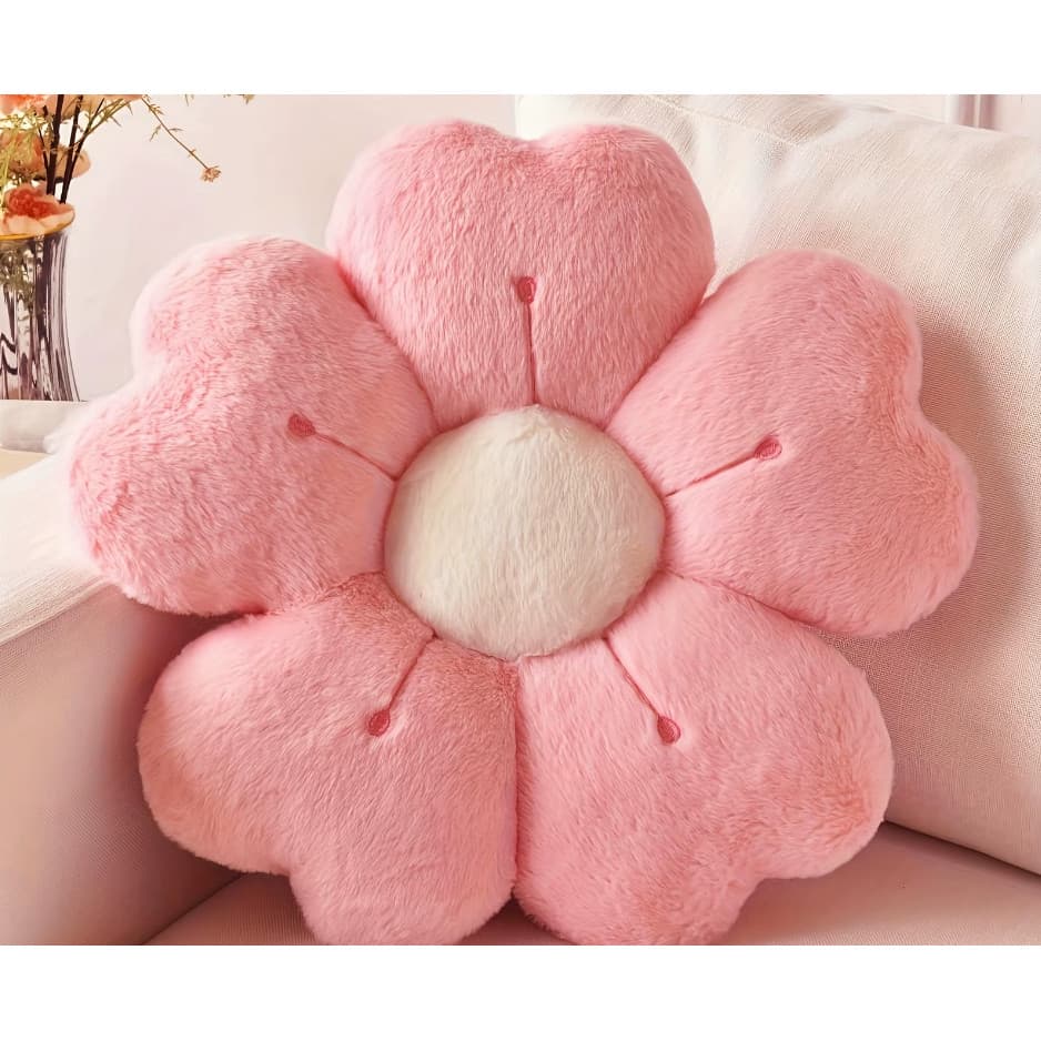 Almofada Flor Decorativa para Sala Quarto Presente Branca Verde Amarela Rosa 40 cm