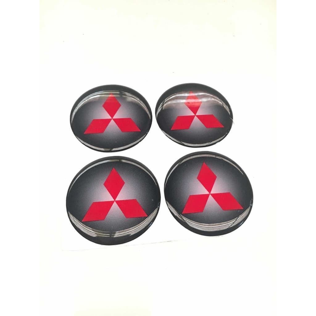 Emblema Para Calota Adesivo Resinado Mitsubishi 49mm Jogo 4u