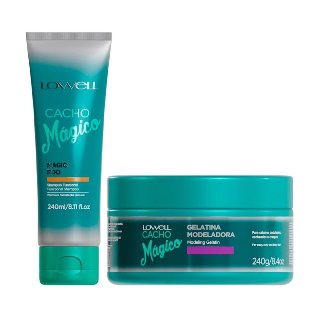 1041LW-Kit2 Cacho Mágico Funcional Shampoo240+Gelatina240ml- LOWELL