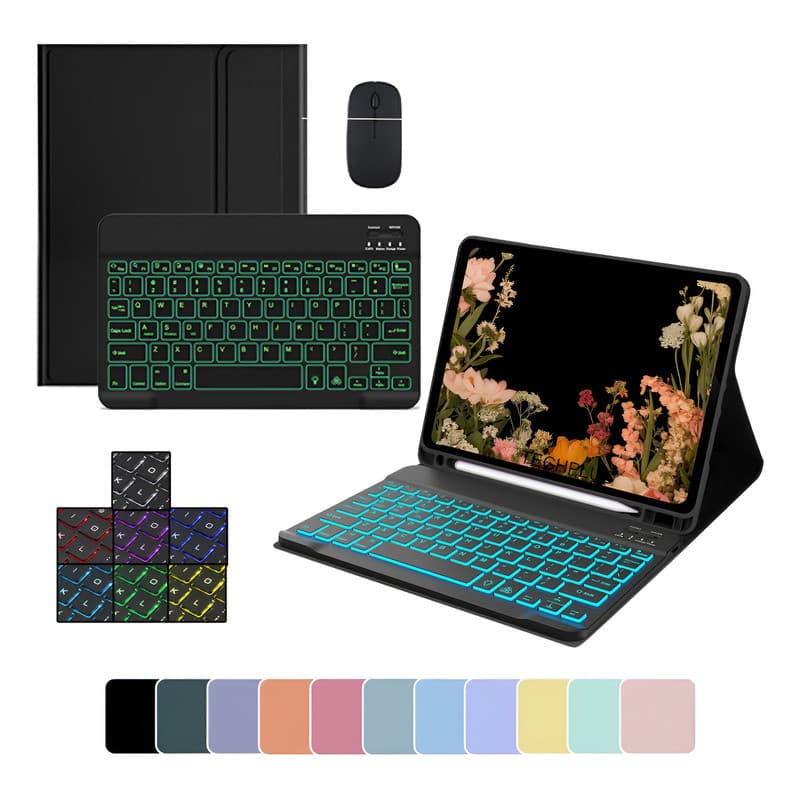 Capa com Teclado Iluminado + Mouse para Samsung Galaxy Tab A7 10.4" T500 T505 T507 Case Protector