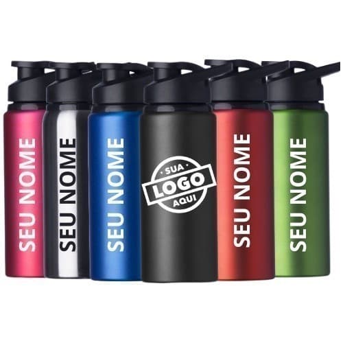 19 Squeeze Alumínio 600ml Fosca, Logo, Nome, Frases  - Personalizada