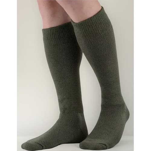 Meia V.o (verde Oliva) Militar Padrão Exército Cano Longo  Verde-escuro Liso 38-42
