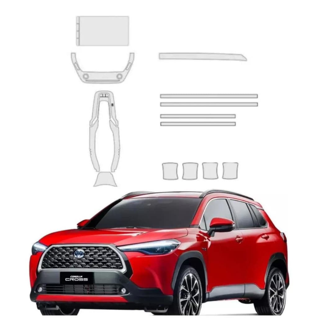 Pelicula proteção PPF anti risco interna+conch+quina corolla cross 23/25