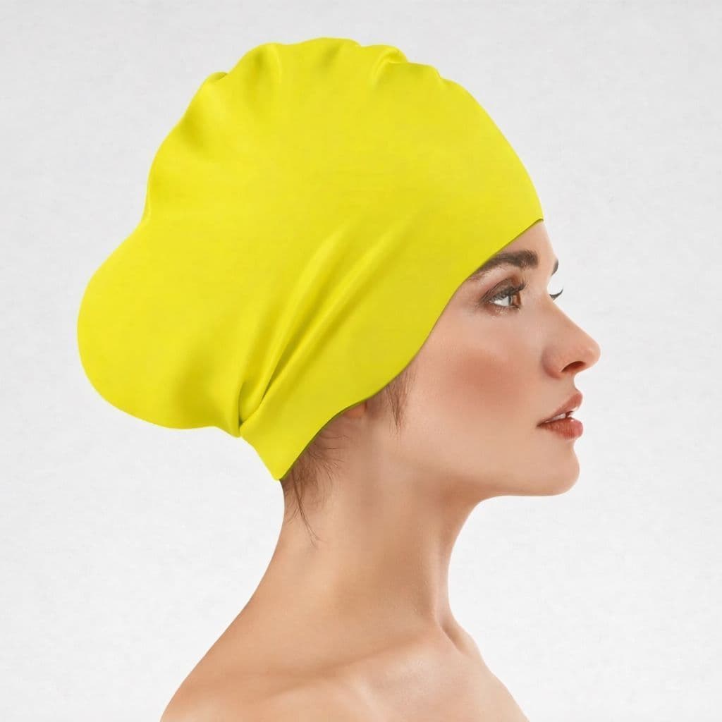 TOUCA DE NATAÇÃO DE SILICONE ADULTO AFRO CABELO VOLUMOSO