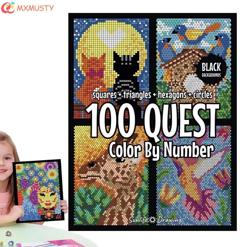 MXMUSTYZA Pintura Por Números , Livro De Colorida De Atividade De Papel DIY , Conjunto De Livros Coloridos De Enchimento
