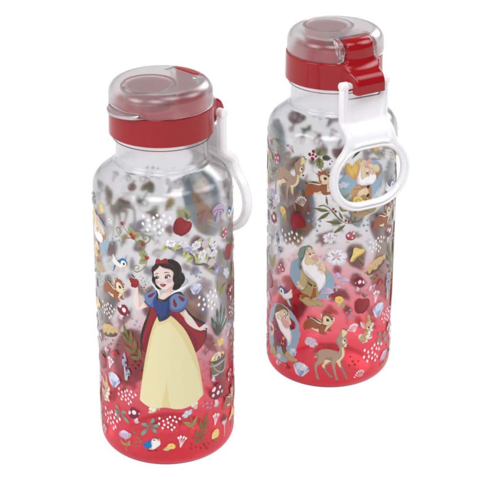 Garrafa Branca de Neve 600 ml Antivazamento Lancheira Disney Plasútil