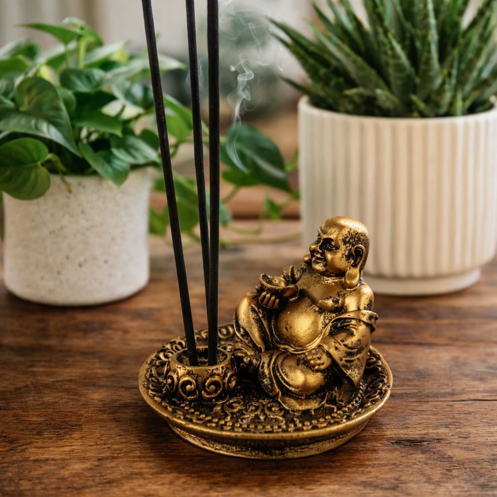 Incensário Buda Chinês Elegante Para 3 Incensos Decorativo Espiritualidade Zen