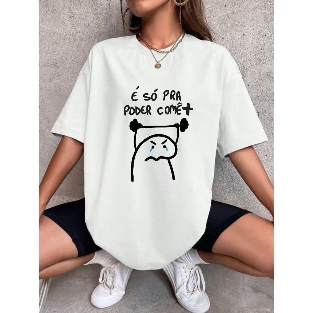 Camiseta Feminina Estampada Academia 100% Algodão Linha Premium
