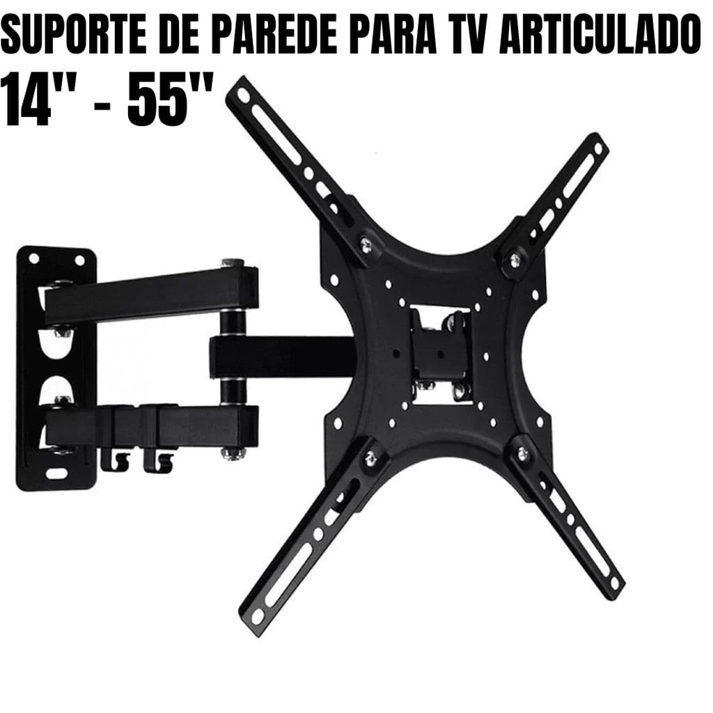 Suporte tv articulado lcd led plasma 22 a 55 polegadas para parede 32 40 42 43 47 50 52 55
