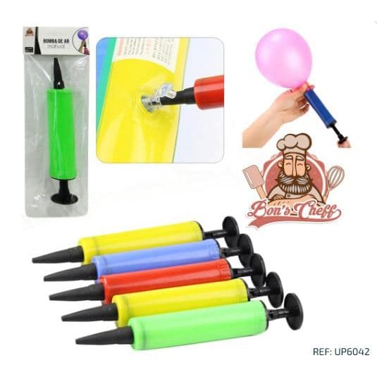 Mini bomba ar manual infláveis balão bexiga cor sortida 18cm