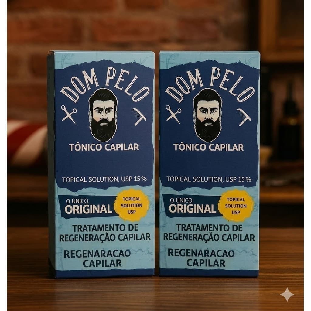 Kit 2 c/ Tônico Dom Pelo 15% -  Tratamento de Regeneração e Preenchimento Capilar - Barba e Cabelo