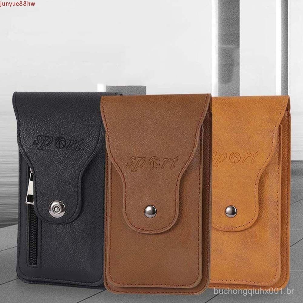 JUNYUE Bolsa de Cintura Cinto de Viagem Zíper Carteira de Couro Plutônio Esportes Retro ao Ar Livre Bolsa de Botão