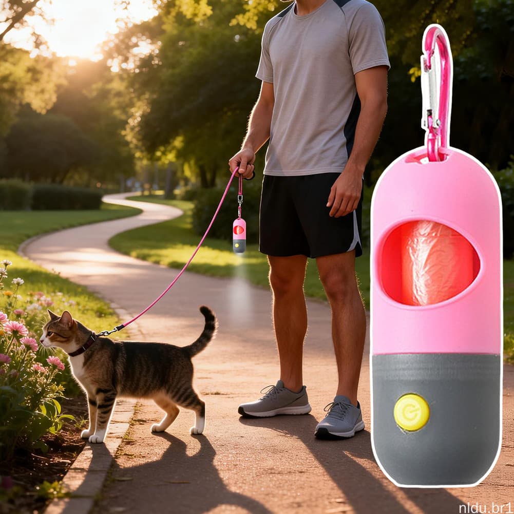 Dispensador De Saco De Cocô De LED Para Animais De Estimação À Prova De Vazamento Sacos De Lixo De Cães Titular Espaços