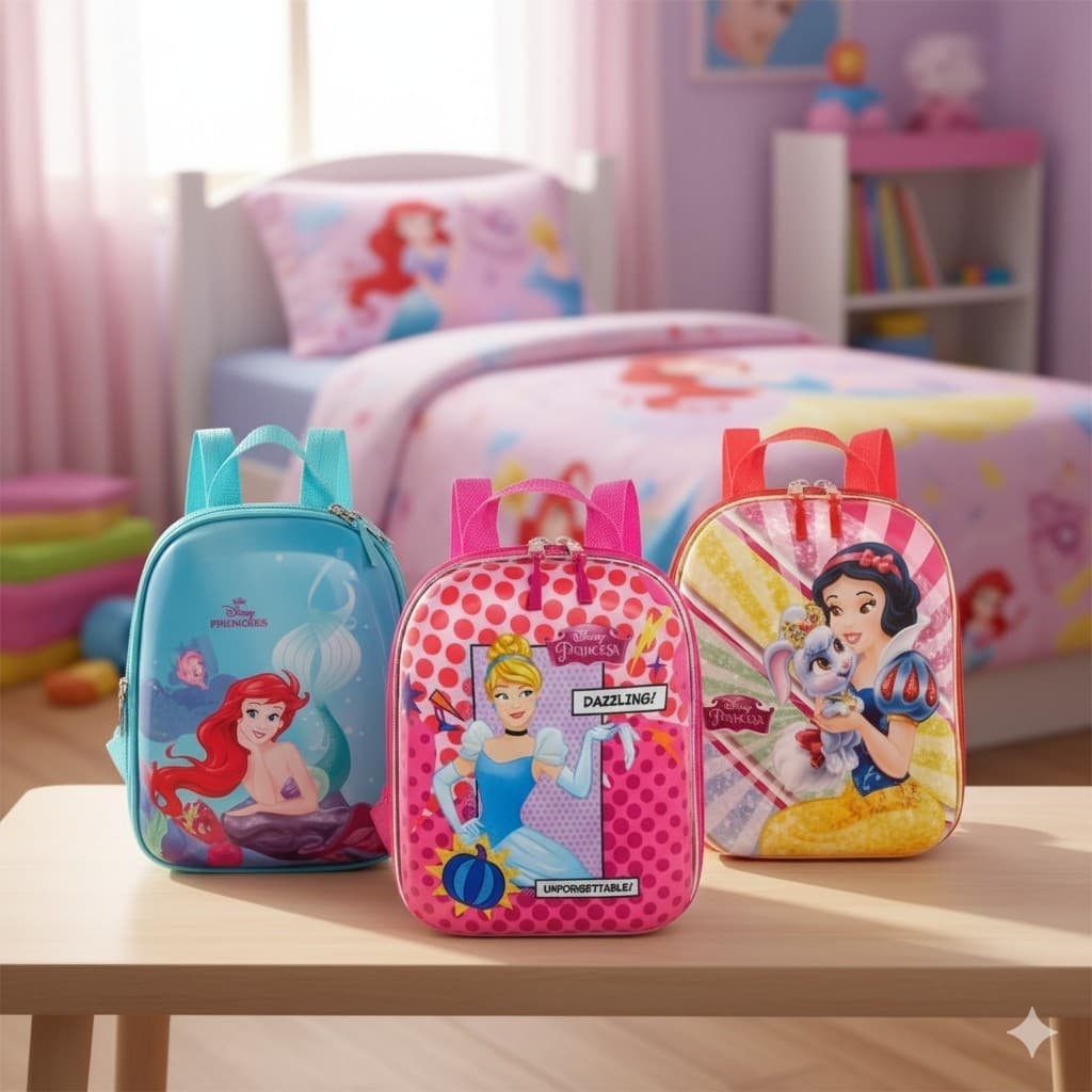 Mochila Infantil Princesa Tamanho P Leve Escolar Passeio Prática Criança