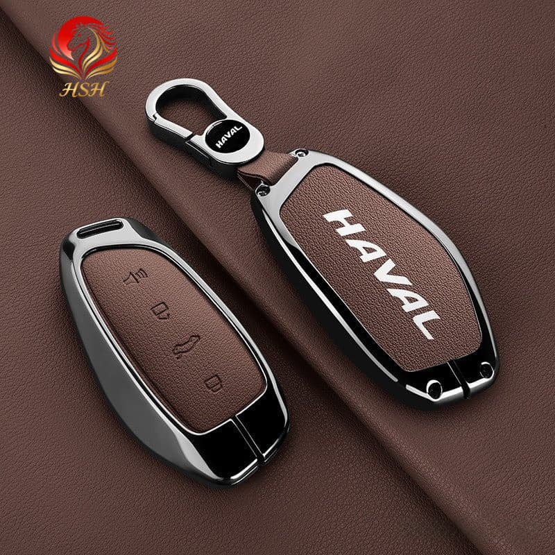 Capa para Chave de Carro em Liga de Zinco e Couro para Great Wall Haval Hover H3 H5 H6 H7 H9 H8 H2 M4 Acessórios Automot