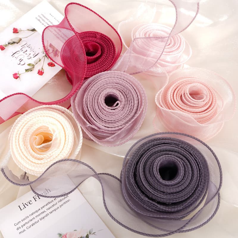 Fita Colorida De Organza Rabo De Peixe , 10 Jardas/Rolo , Seda Ondulada Para Decoração De Festa De Casamento , Embrulho
