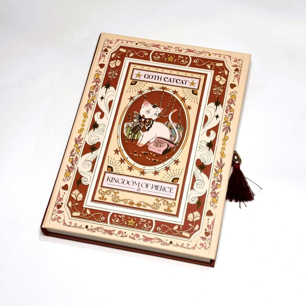 Caderno de Anotações Luxo Kingdom of Pierce, Páginas Decoradas, Capa Dura, Estilo Vintage Kawaii