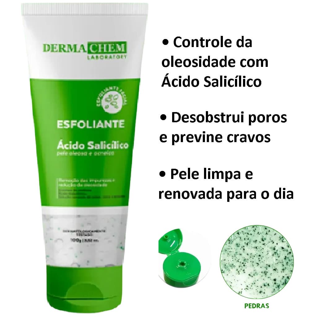 😋Gel Facial Esfoliante Dermachem para pele oleosa e acneica – 100g😍