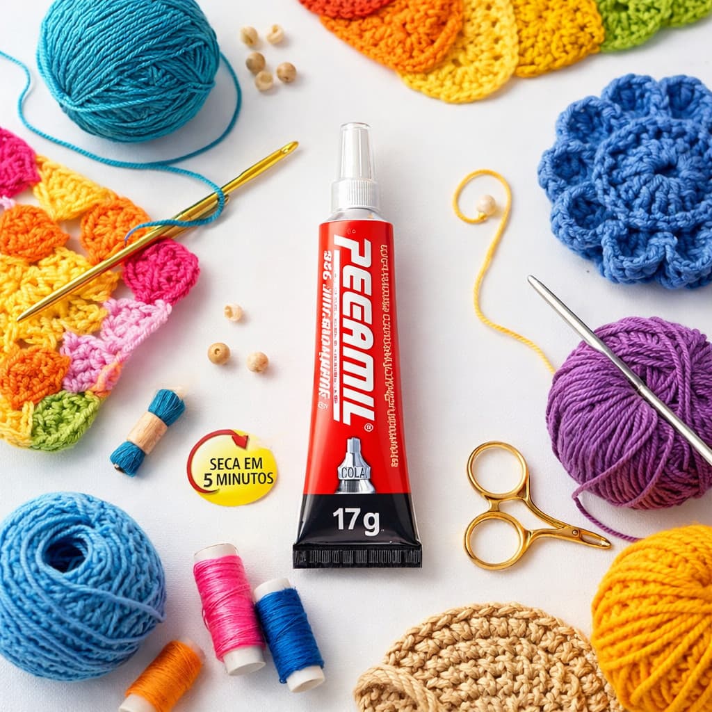 Cola Pegamil 17g Original – Cola Universal para Artesanato, Tecido, Couro e Plástico | Seca em 5 Min
