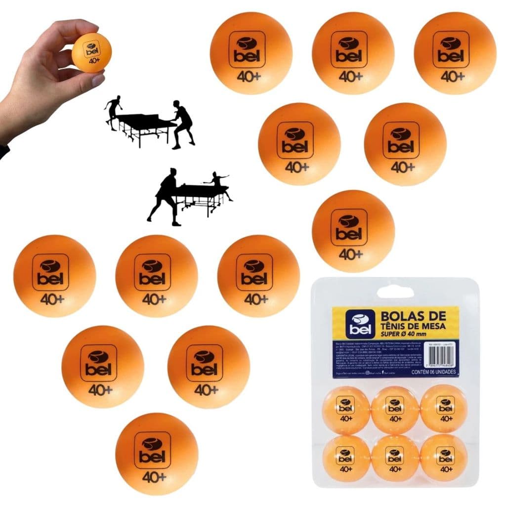 Kit 12 Bolinhas Ping Pong 4cm Laranja Tênis de Mesa Treino Lazer Jogo Recreação
