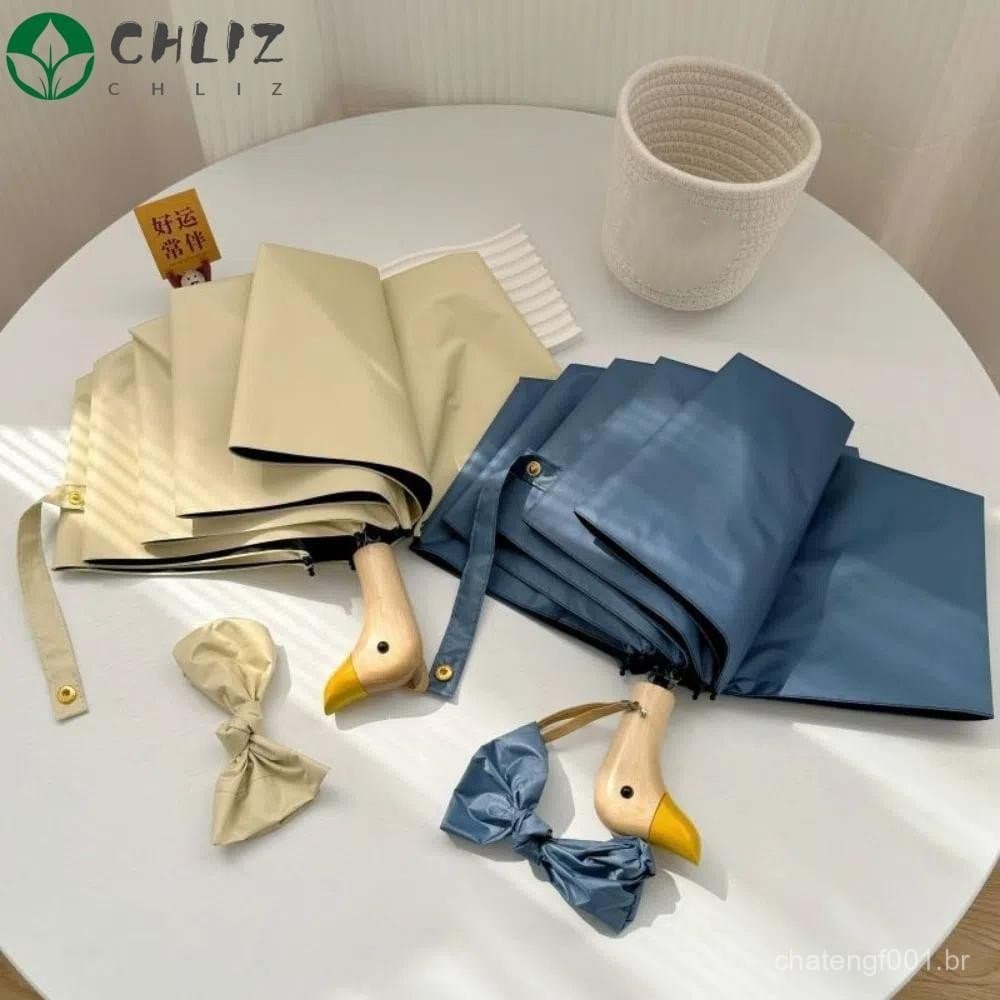 Guarda-Chuva De Cabeça De Pato CHLIZ , Dobrável De Dupla Utilização De Desenho Animado Protetor Solar Com Proteção UV