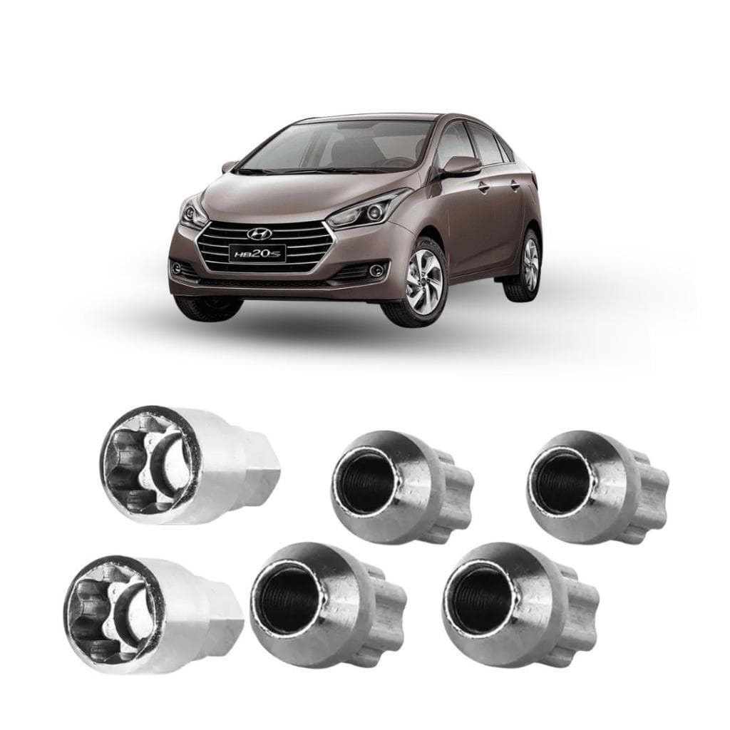 Trava Roda Porca Anti Furto Roubo Para Hyundai Hb20 + Brinde