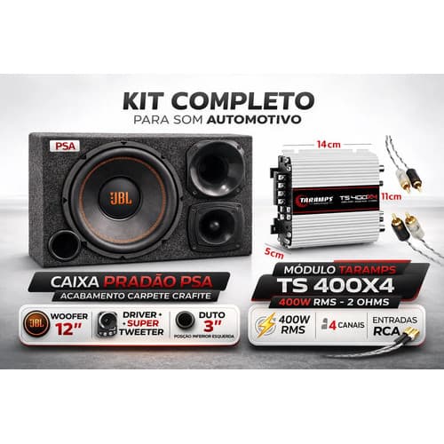 Caixa Trio Som Completa Sub 12 Jbl Selenium + Modulo Taramps