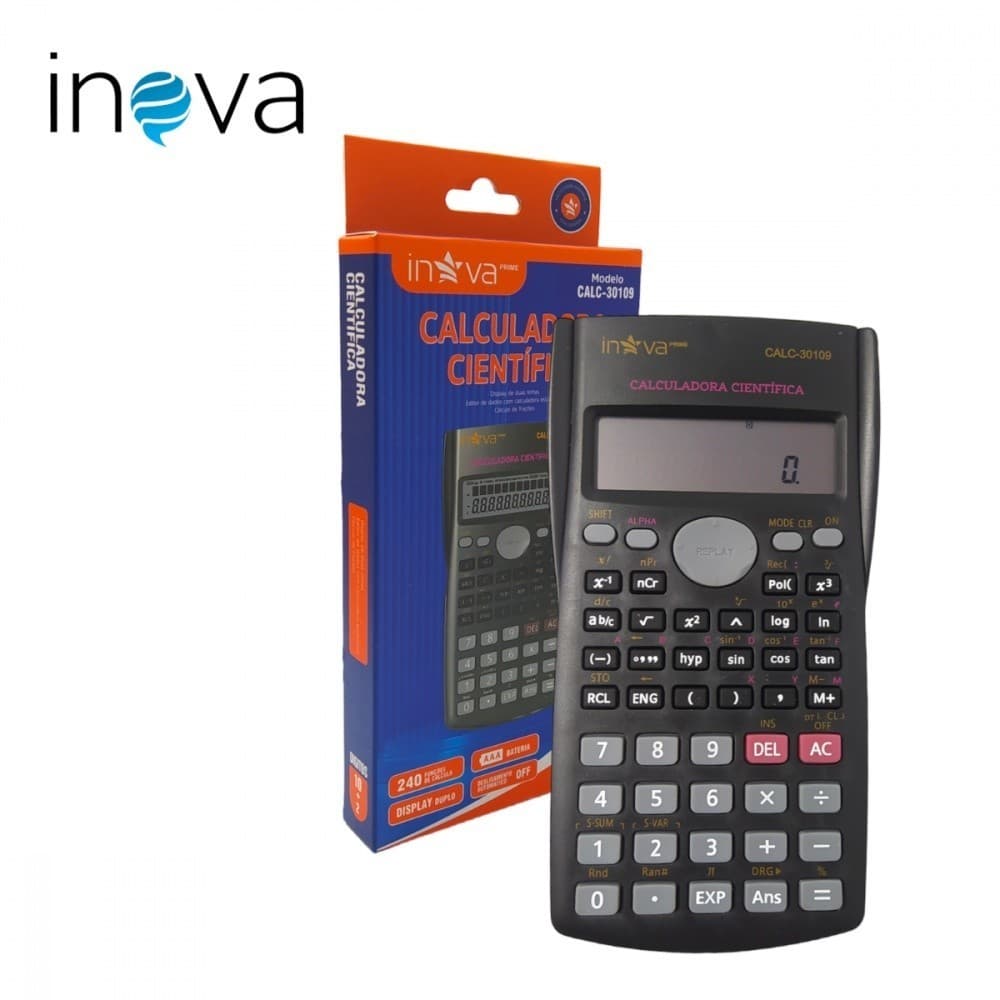 Calculadora Cientifica INOVA CALC-30109 Calculadora Cientifica 10+2 Dígitos 240 Funções Inova - Calc-30109