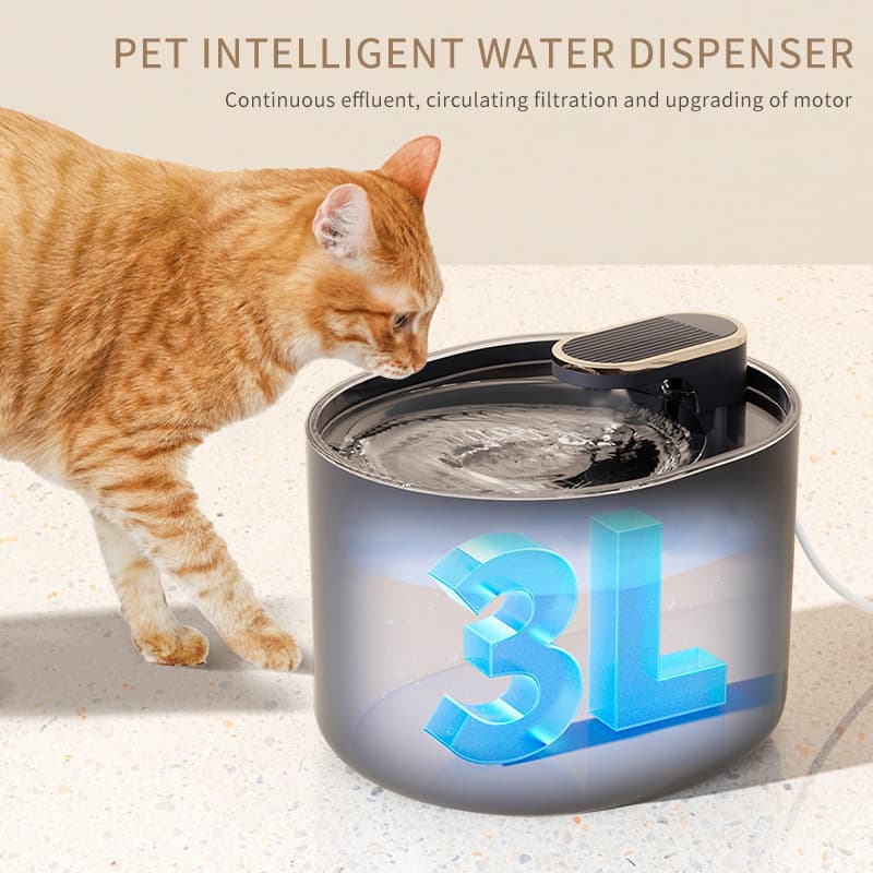 Fonte de Água Automática para Gatos de 3L, Bebedouro Silencioso para Gatos, Carregamento USB, Dispensador de Água Elétri