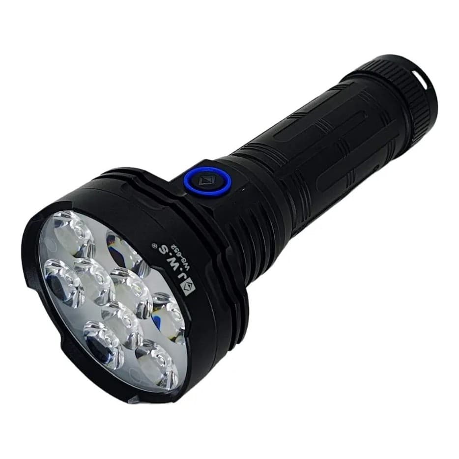 Lanterna Tática JWS  9 LEDs V3 Ultra Potente Recarregável USB-C Zoom Ajustável Longo Alcance Profissional WS-652