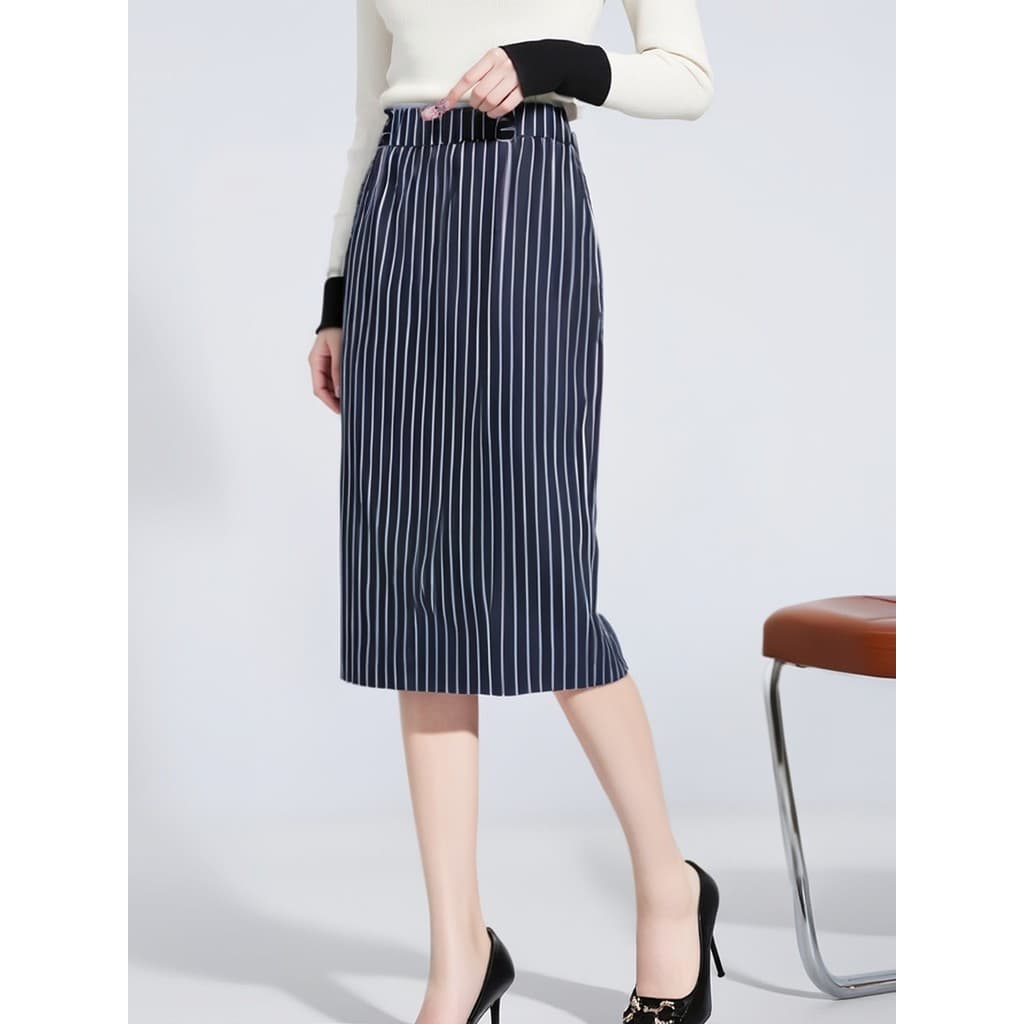 Lixin Desconto Roupas Femininas Duas Marcas de Três Linhas Série T Coelho Retirada Armário Moda Listras Verticais Saia S