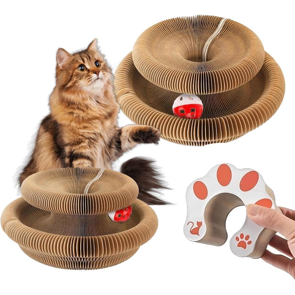 Arranhador Para Gatos Kitty kurls De 2 Pacotes-Placa Dobrável Arranhar Cachos De Gatinhos , Brinquedo Mágico Com Almofad