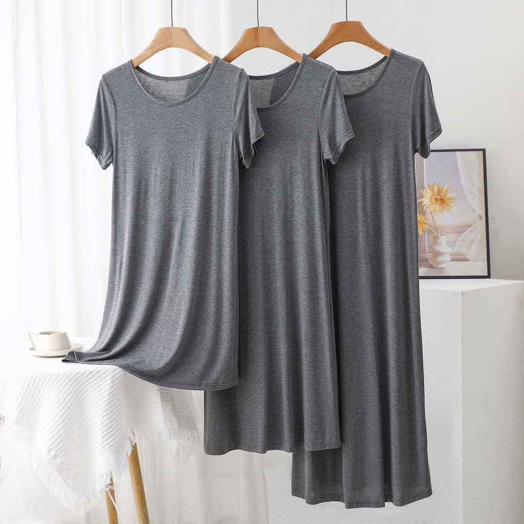 Modal camisola feminina verão 2024 novo estilo pijamas feminino estilo fino casa saia vestido mulheres grávidas seda gel
