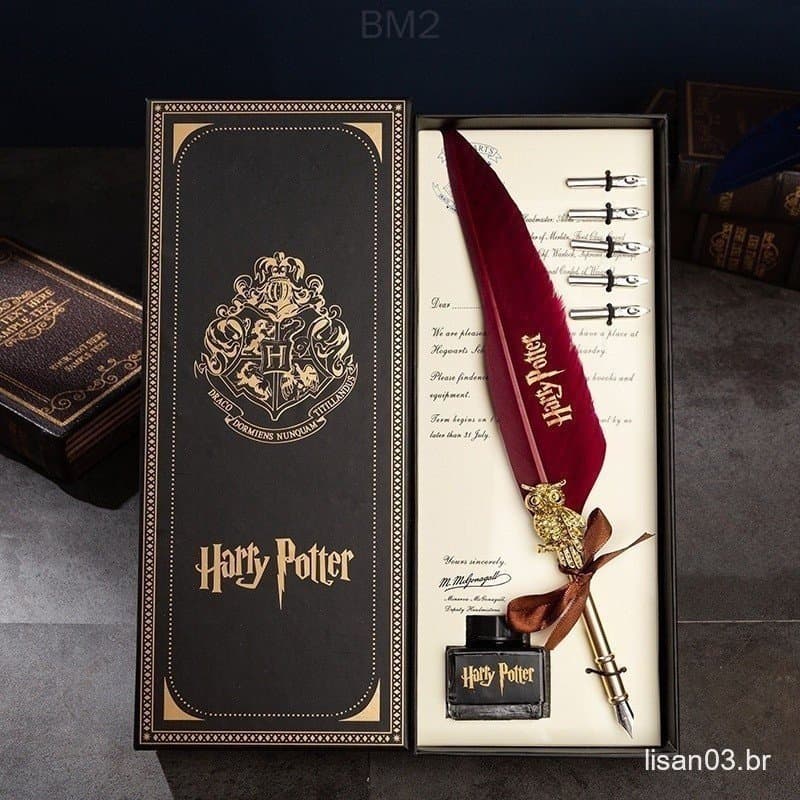 Conjunto de Canetas de Pena de Harry Potter Conjunto de Canetas de Caligrafia Caneta de Pena Caneta de Luxo Caneta de As
